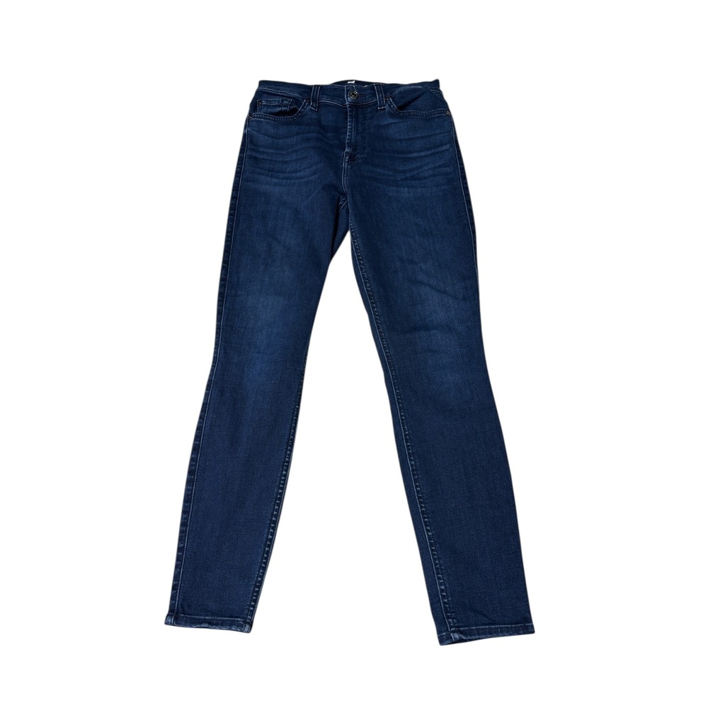 7 For All Mankind High Waist Skinny Jeans Dark Washβ Size 27X26